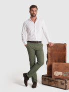 GREEN REGULAR FIT TROUSERS MARK BELLUCCI