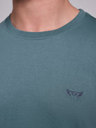 T-SHIRT ALGODÃO VERDE MANGA CURTA REGULAR FIT MR. BLUE