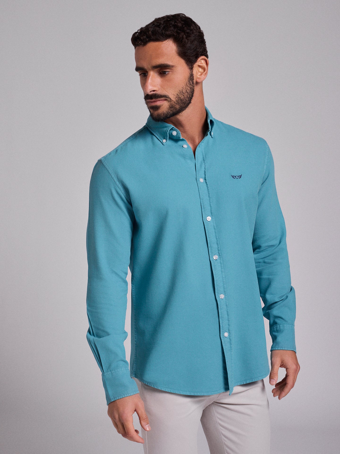 BLUE COTTON SHIRT LONG SLEEVE REGULAR FIT MR. BLUE