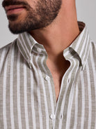 GREEN LINEN SHIRT LONG SLEEVE REGULAR FIT MR. BLUE