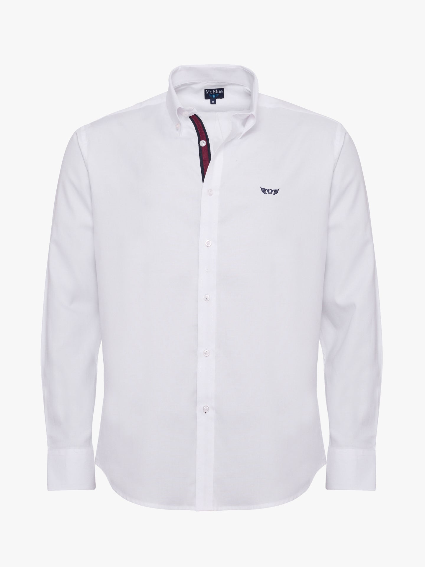 CAMISA ALGODÃO BRANCA MANGA COMPRIDA REGULAR FIT MR. BLUE