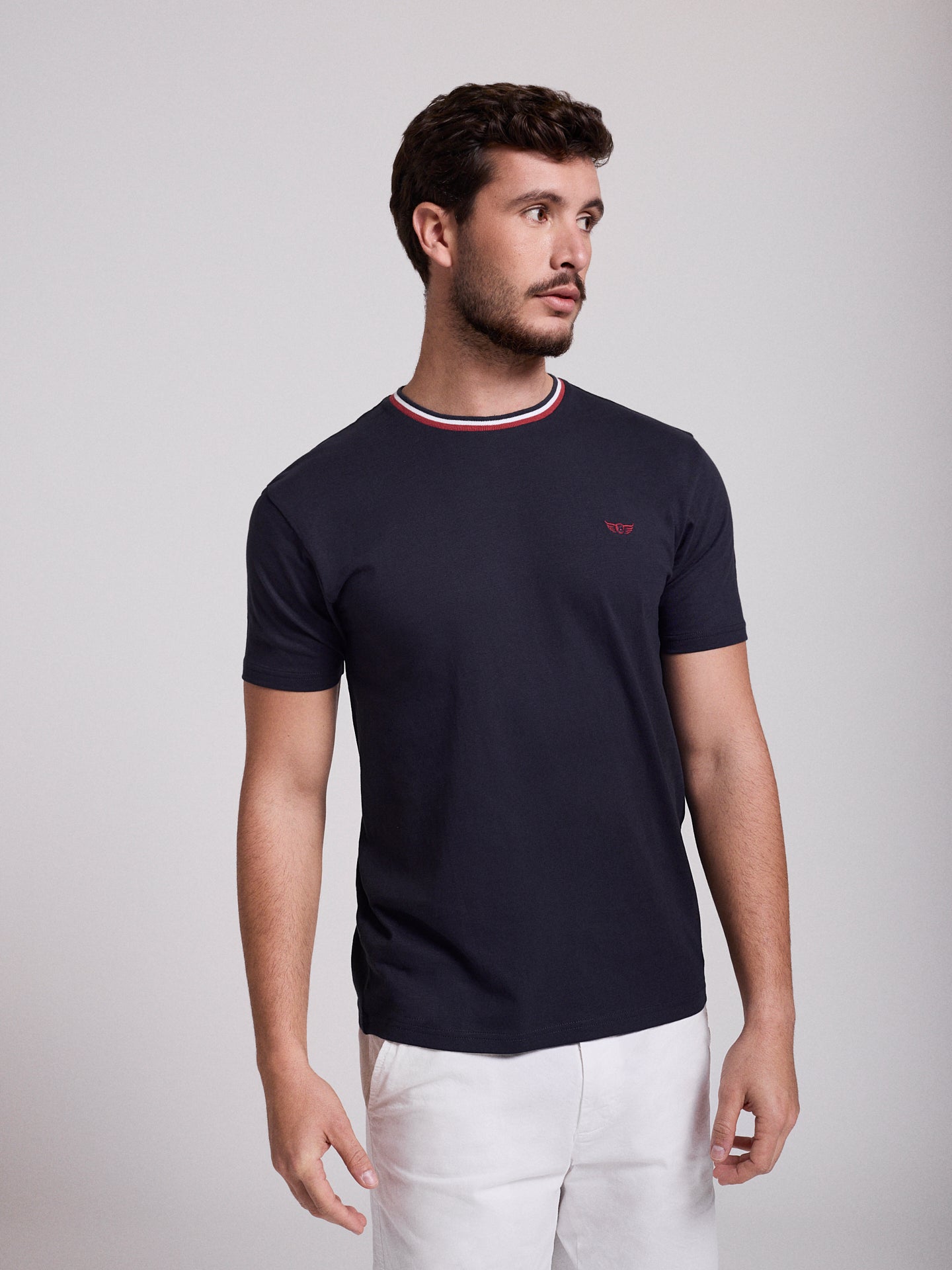 T-SHIRT ALGODÃO AZUL MANGA CURTA REGULAR FIT MR. BLUE