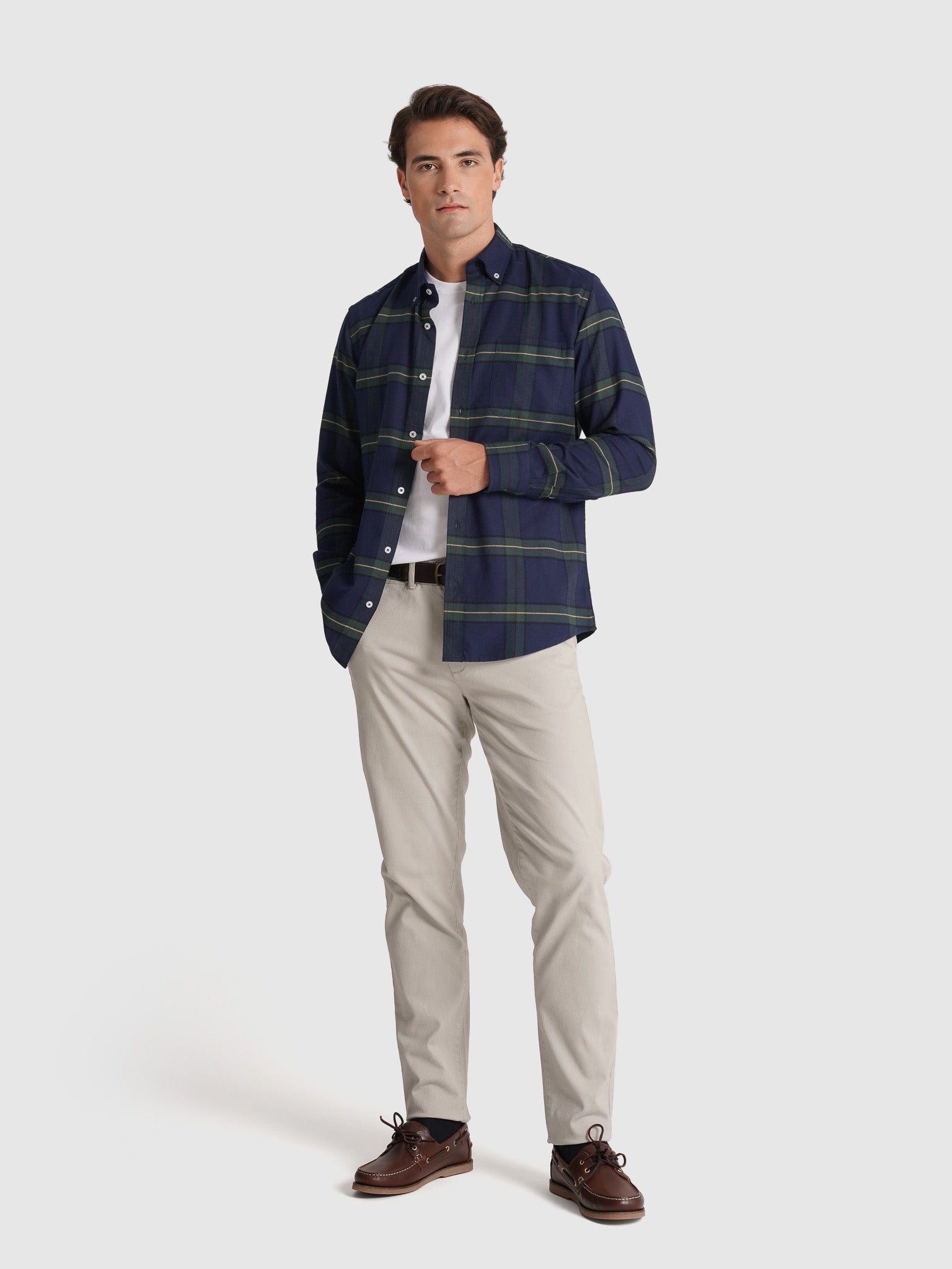 Camisa Algodão Azul Manga Comprida Regular Fit Mr. Blue