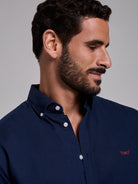 BLUE LINEN SHIRT LONG SLEEVE REGULAR FIT MR. BLUE