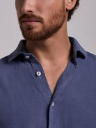 CAMISA LINHO AZUL MANGA COMPRIDA TAILORED FIT MARK BELLUCCI