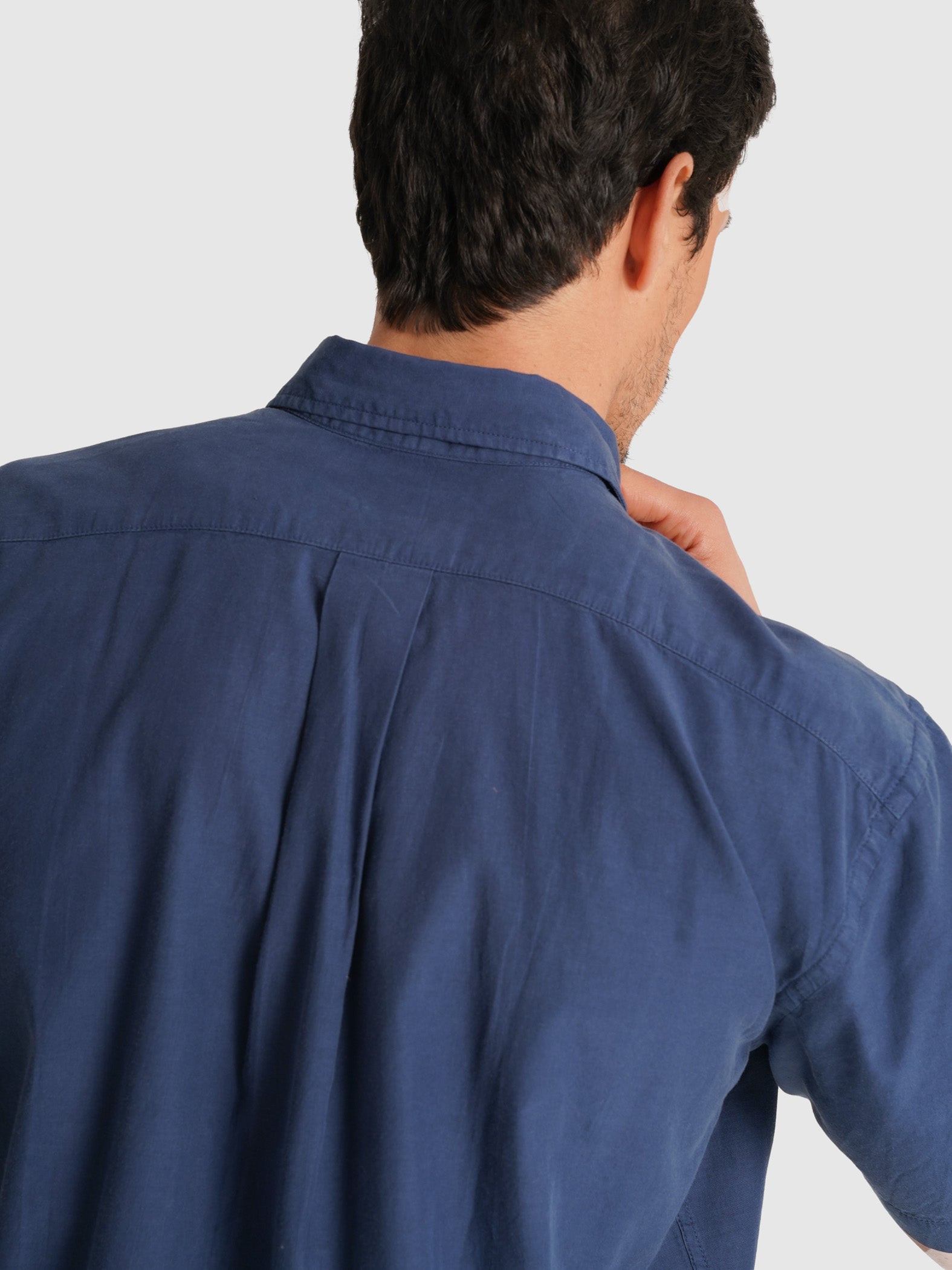 BLUE POPPLINE SHIRT SHORT SLEEVE REGULAR FIT MR. BLUE