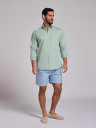 GREEN COTTON SHIRT LONG SLEEVE REGULAR FIT MR. BLUE