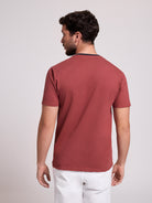 T-SHIRT ALGODÃO VERMELHA MANGA CURTA REGULAR FIT MR. BLUE