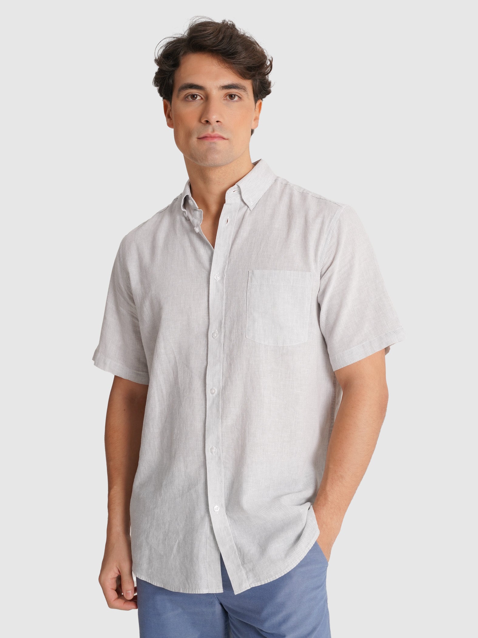 CAMISA VERDE MANGA CURTA REGULAR FIT MR. BLUE