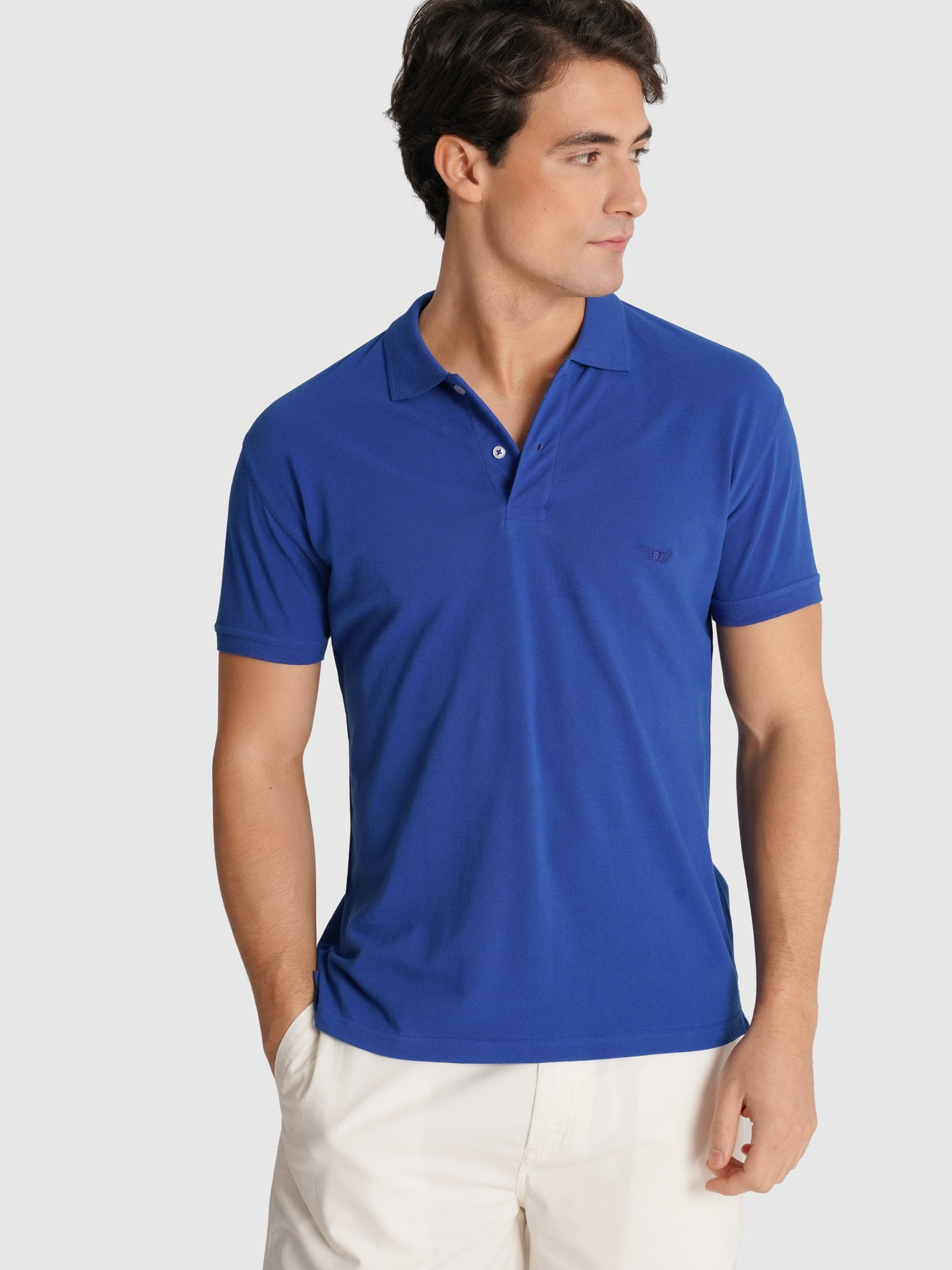 POLO PIQUET AZUL MANGA CURTA REGULAR FIT MR. BLUE