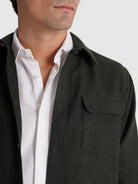 GREEN WOOL OVERSHIRT LONG SLEEVE REGULAR FIT MARK BELLUCCI
