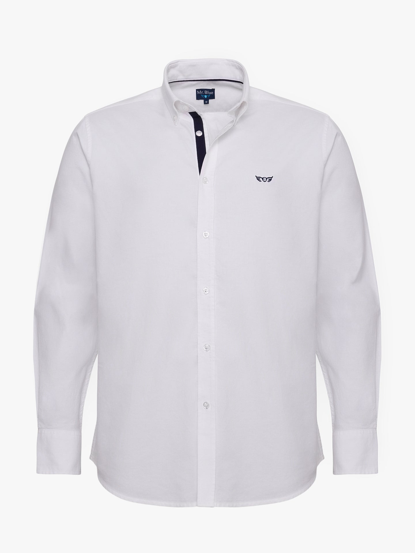 WHITE COTTON SHIRT LONG SLEEVE REGULAR FIT MR. BLUE