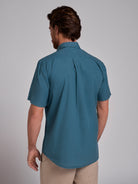 CAMISA ALGODÓN VERDE MANGA CORTA REGULAR FIT MR. AZUL
