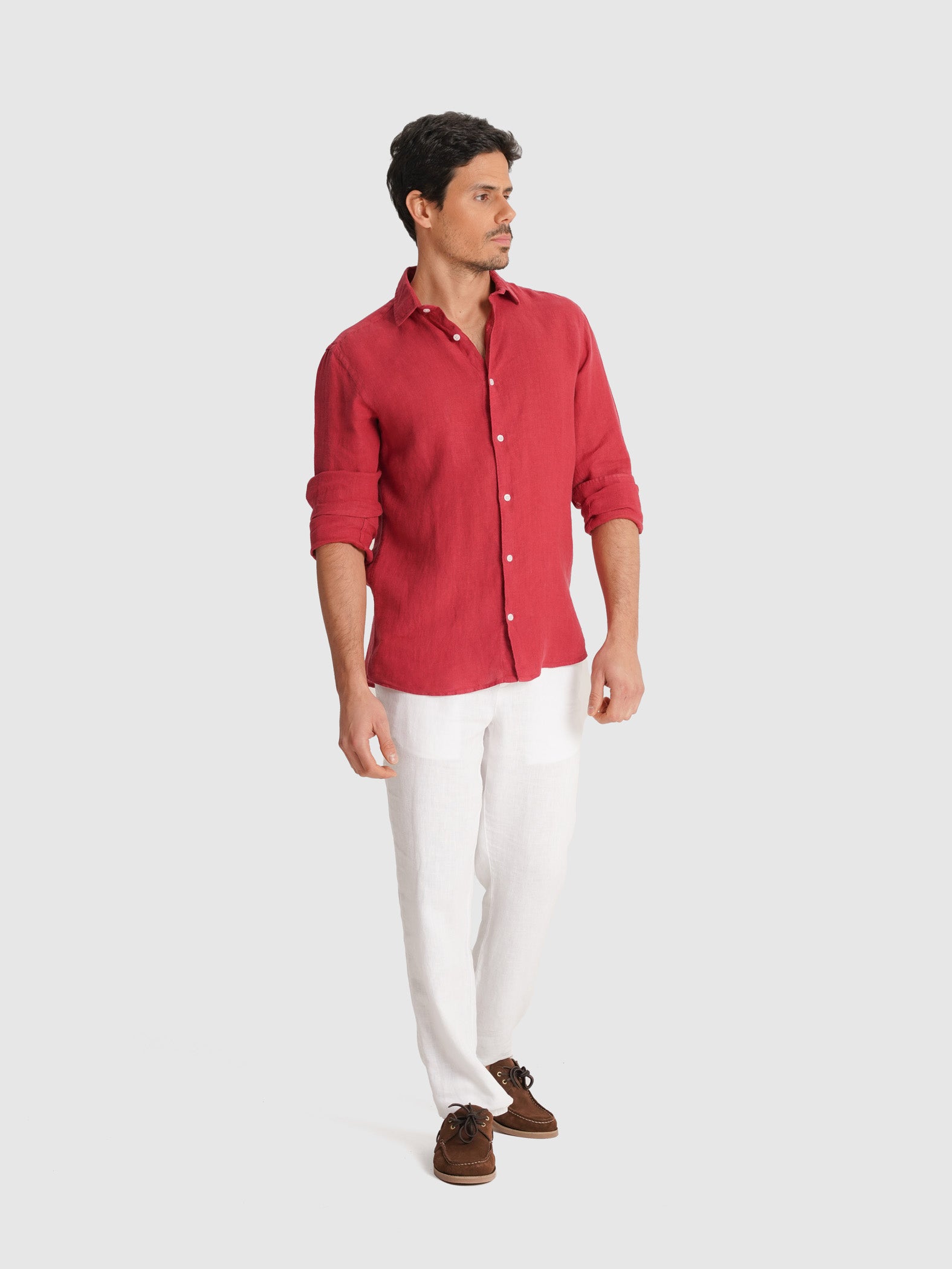 CAMISA BORDEAUX MANGA COMPRIDA TAILORED FIT MARK BELLUCCI