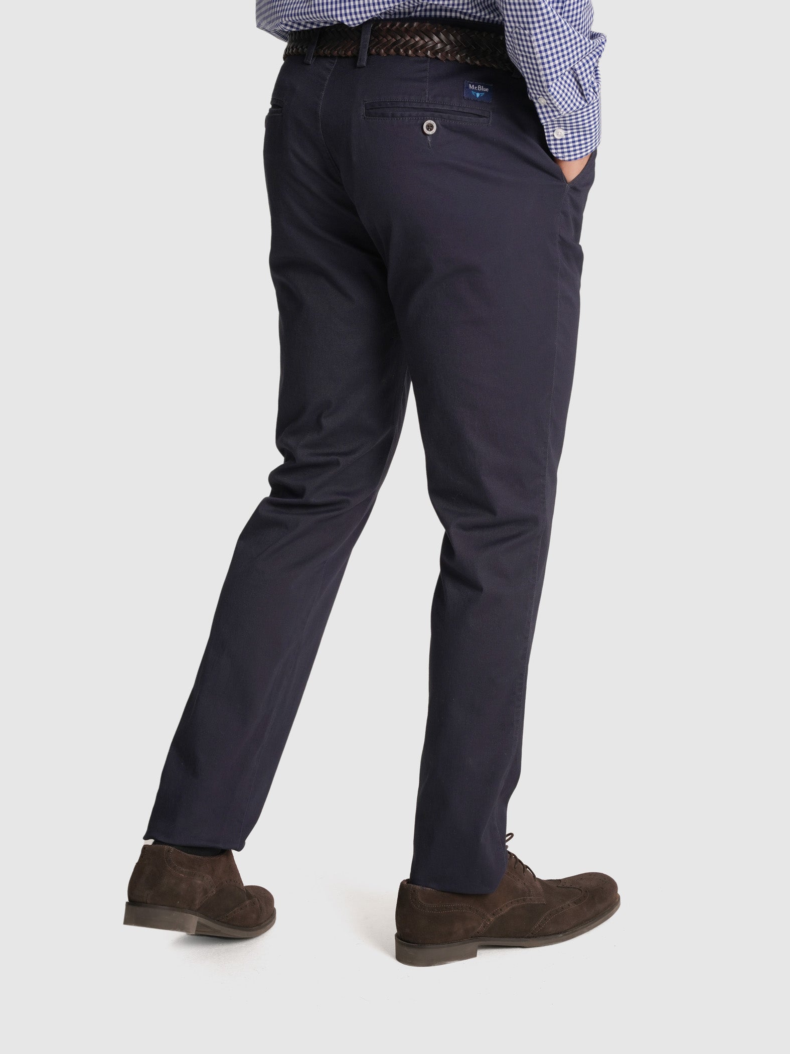 CALÇAS TWILL AZUIS SLIM FIT MR. BLUE