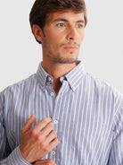 BLUE REGULAR FIT MR SHIRT. BLUE