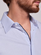 CAMISA ALGODÓN AZUL MANGA LARGA SLIM FIT MR. AZUL
