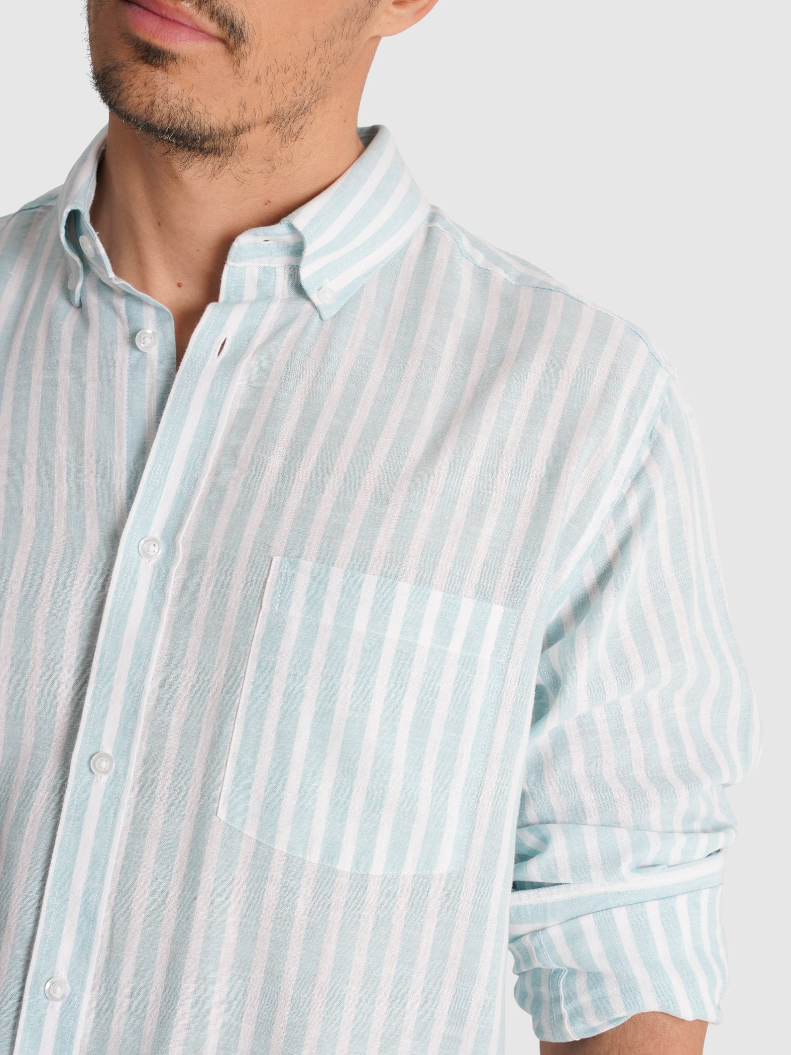 CAMISA AZUL MANGA COMPRIDA REGULAR FIT MR. BLUE