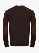 THIN BROWN PULLOVER WITH REGULAR FIT MR ELBOW PADS. BLUE