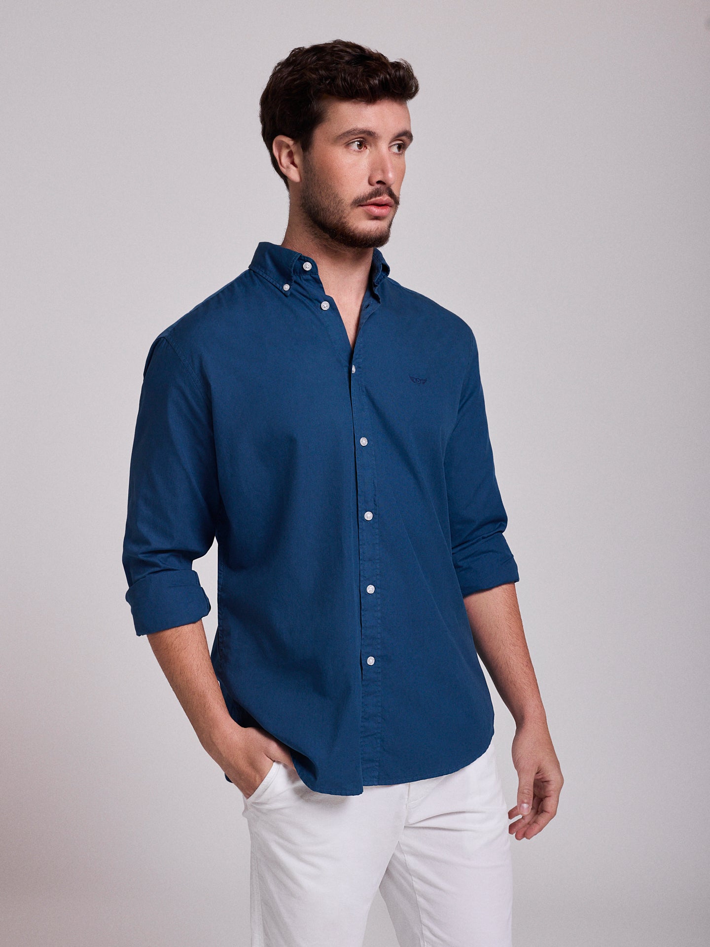 BLUE COTTON SHIRT LONG SLEEVE REGULAR FIT MR. BLUE