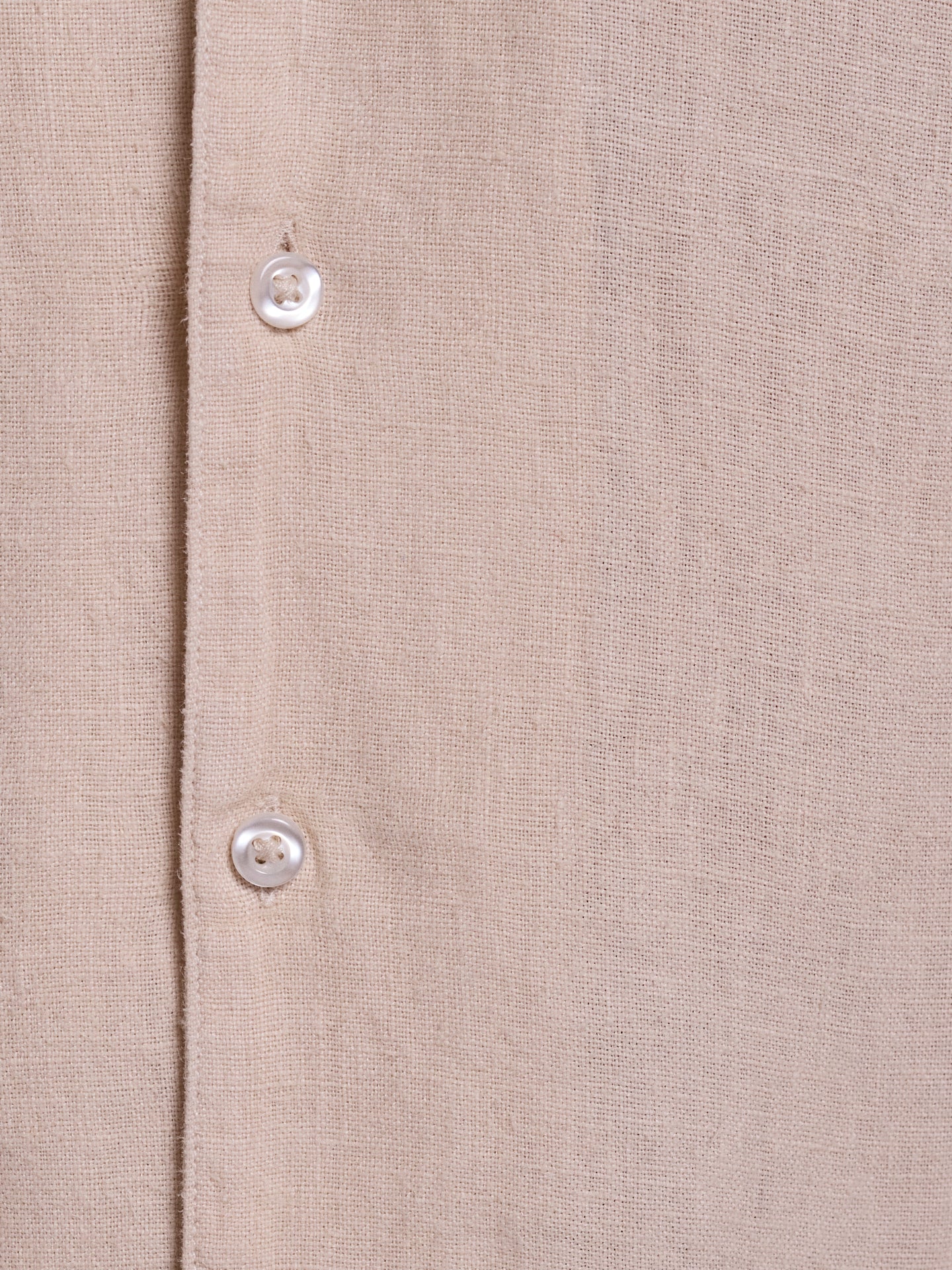 Camisa Linho Bege Manga Curta Regular Fit Mr. Blue