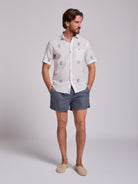 GREEN LINEN SHIRT SHORT SLEEVE REGULAR FIT MR. BLUE