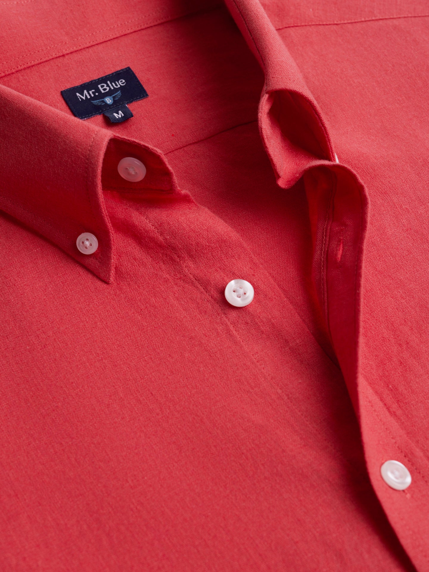 Camisa Regular Fit Linho Rosa Mr. Blue