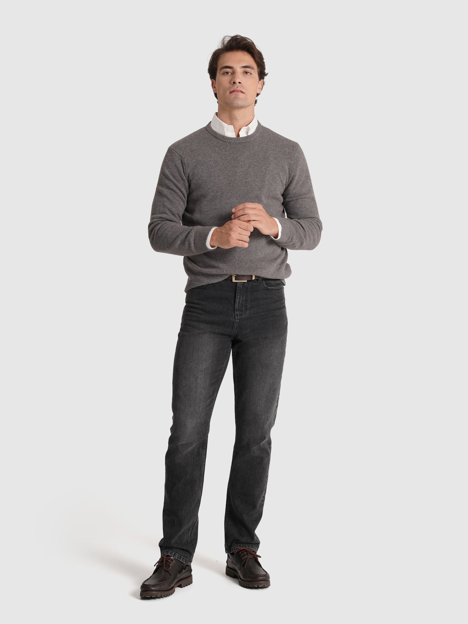 Pullover Lã Castanho Manga Comprida Regular Fit Mr. Blue
