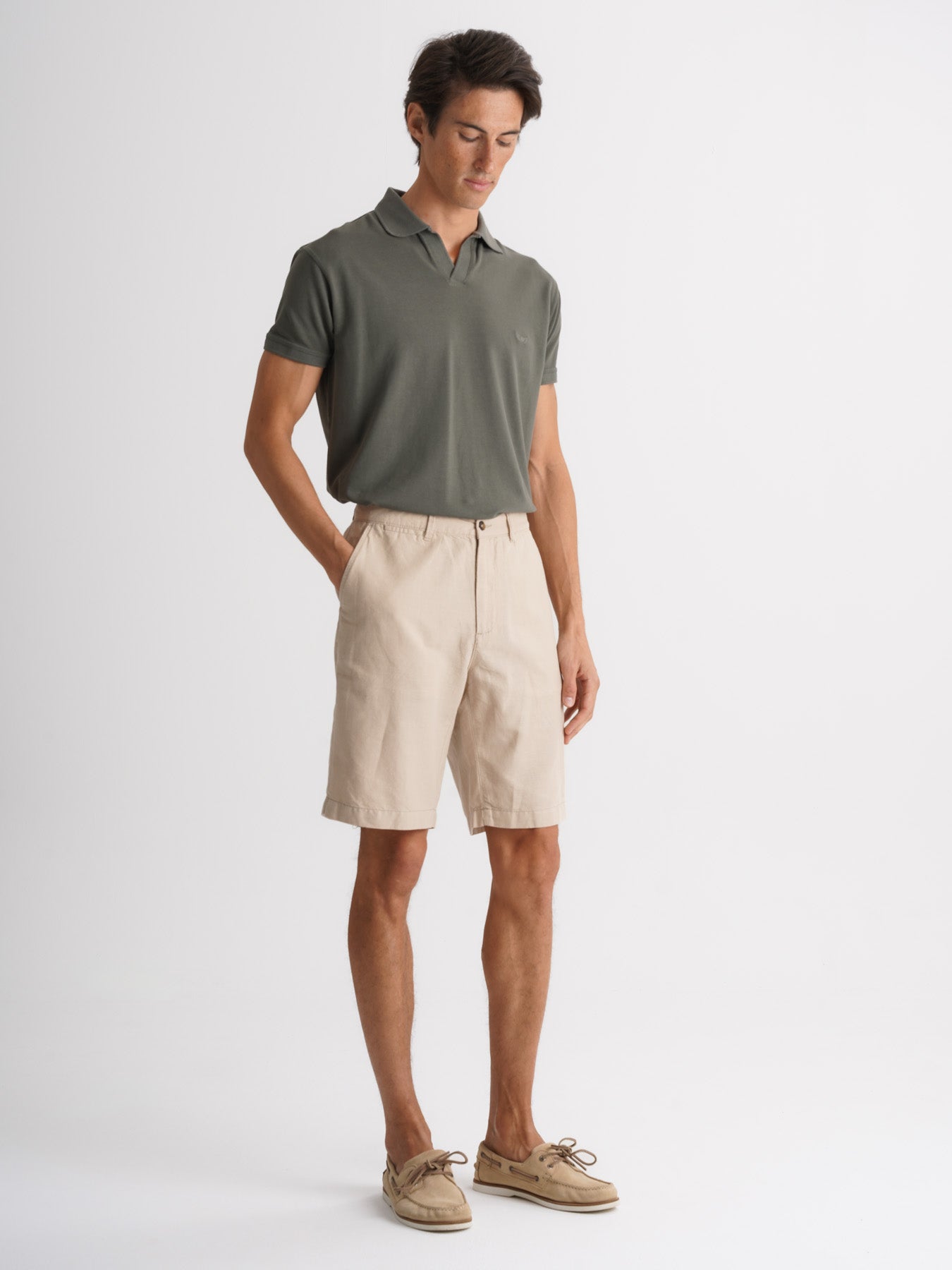 Pantalón corto Mr. Blue beige de corte regular