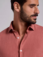 CAMISA LINO ROSA MANGA LARGA SASTRERÍA MARK BELLUCCI