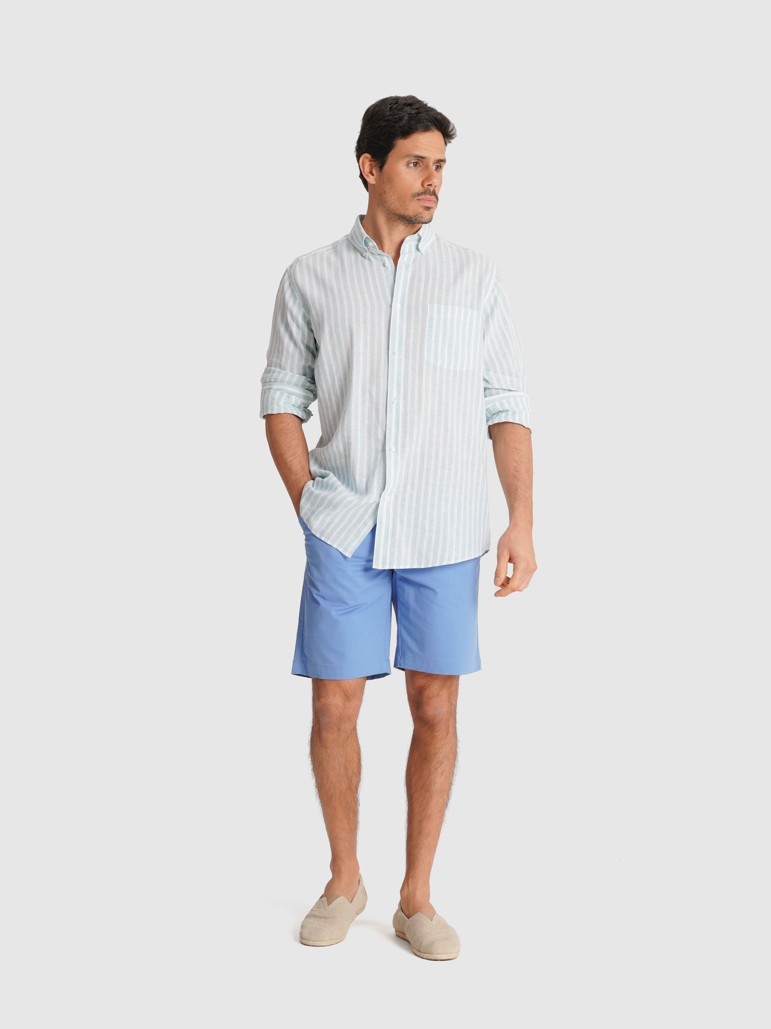 CAMISA AZUL MANGA COMPRIDA REGULAR FIT MR. BLUE