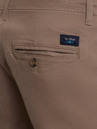 BEIGE SLIM FIT STRUCTURED TROUSERS MR. BLUE
