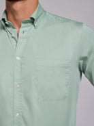 GREEN COTTON SHIRT LONG SLEEVE REGULAR FIT MR. BLUE