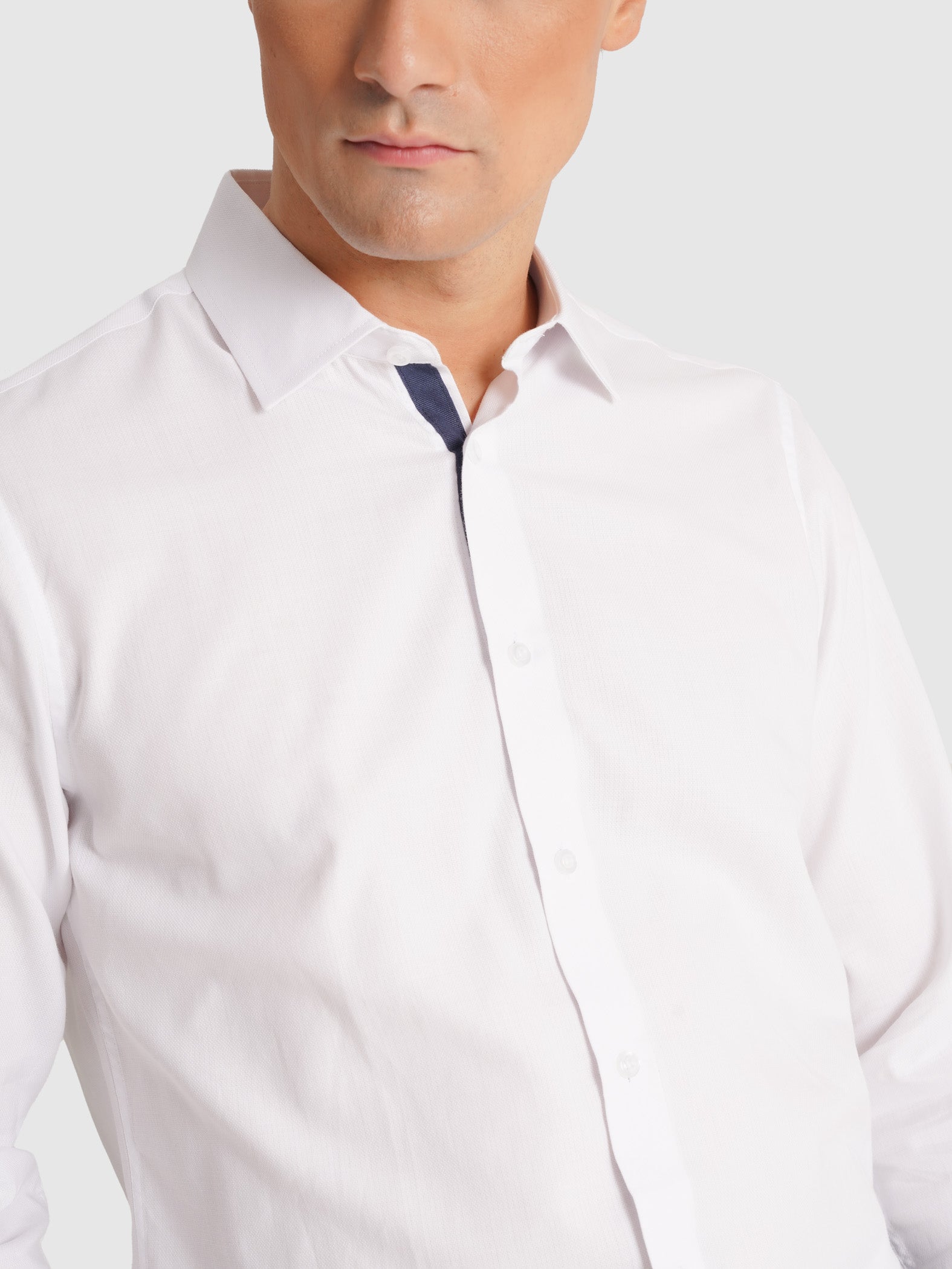 WHITE OXFORD SHIRT LONG SLEEVE SLIM FIT MR. BLUE