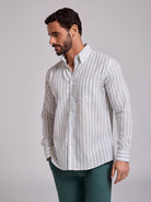GREEN LINEN SHIRT LONG SLEEVE REGULAR FIT MR. BLUE