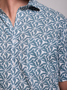 GREEN LINEN SHIRT SHORT SLEEVE REGULAR FIT MR. BLUE