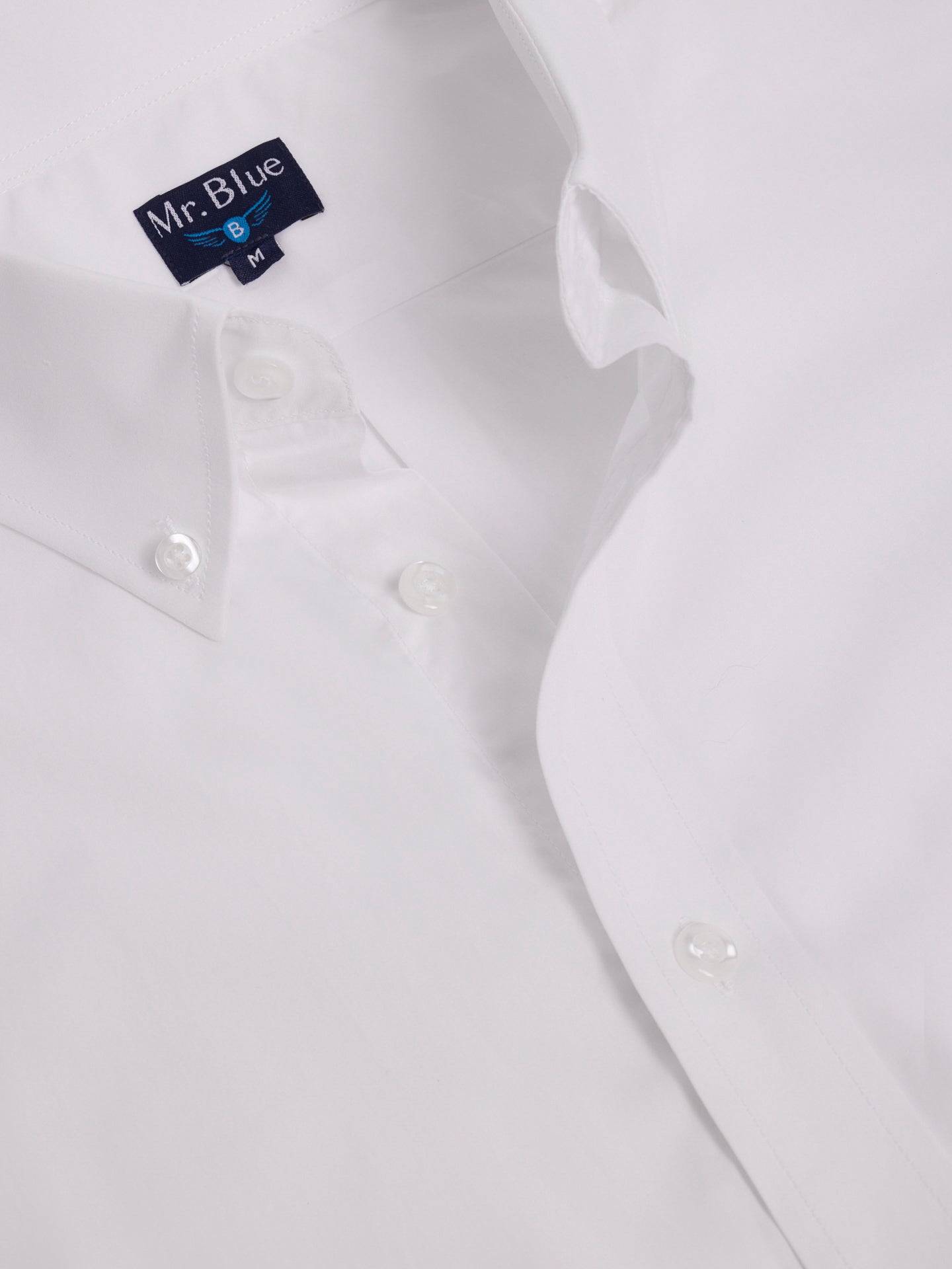 CAMISA ALGODÃO BRANCA MANGA COMPRIDA REGULAR FIT MR. BLUE