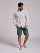 GREEN LINEN SHIRT LONG SLEEVE REGULAR FIT MR. BLUE