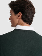 GREEN WOOL PULLOVER LONG SLEEVE REGULAR FIT MR. BLUE