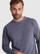 SUDADERA DE ALGODÓN AZUL MANGA LARGA REGULAR FIT MR. AZUL
