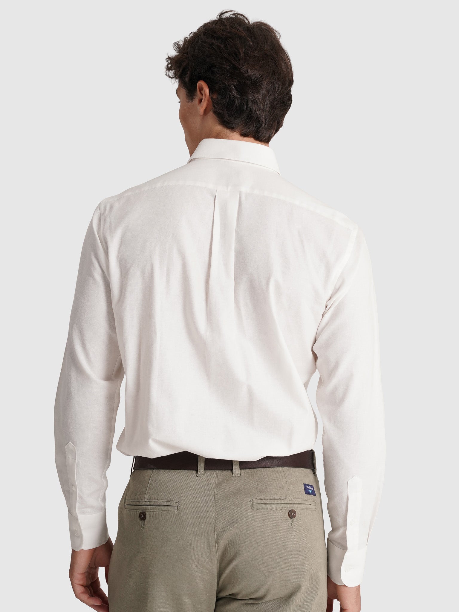 CAMISA ALGODÃO BRANCA MANGA COMPRIDA REGULAR FIT MR. BLUE