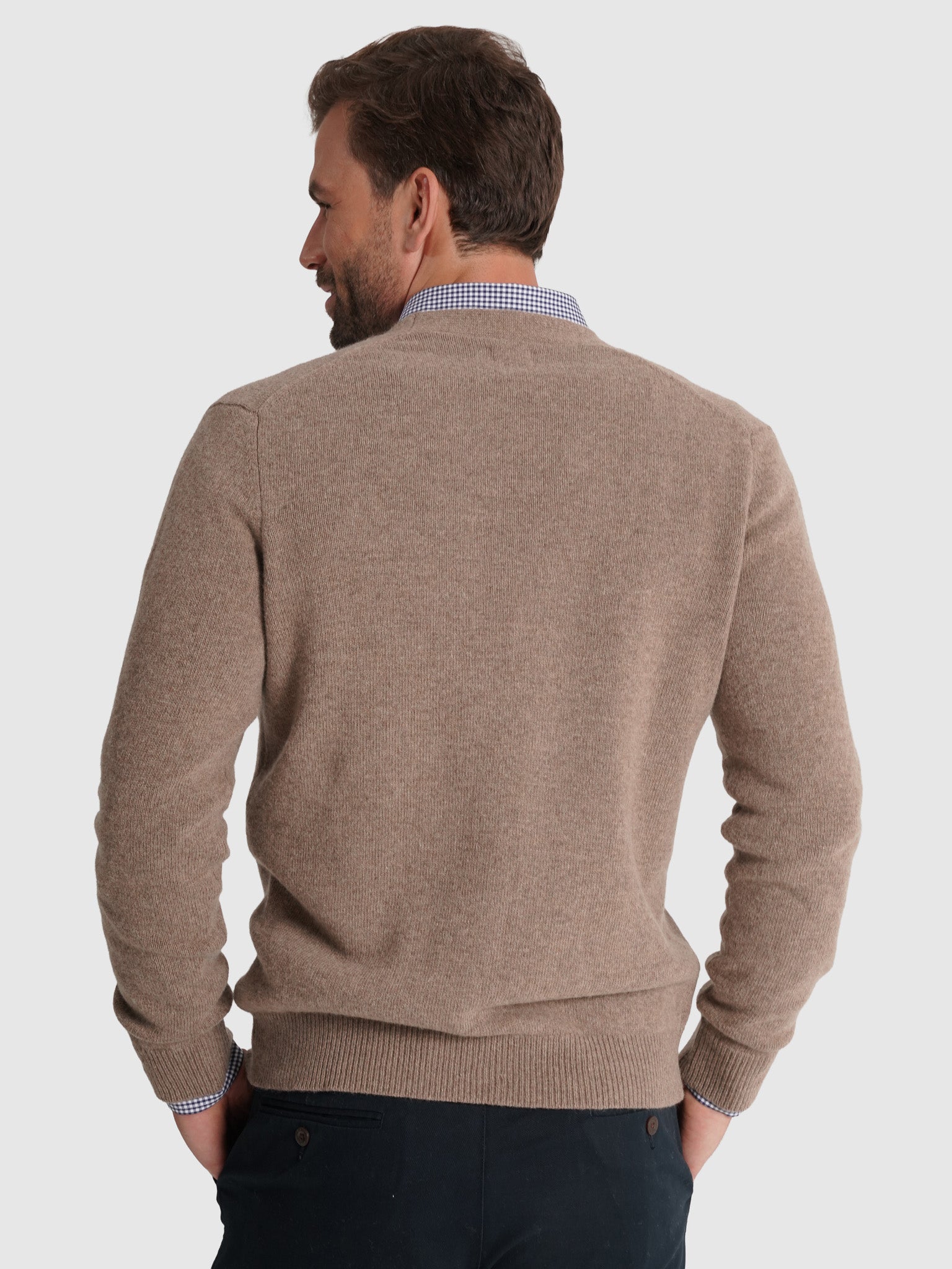 JERSEY DE LANA BEIGE MANGA LARGA REGULAR FIT MR. AZUL
