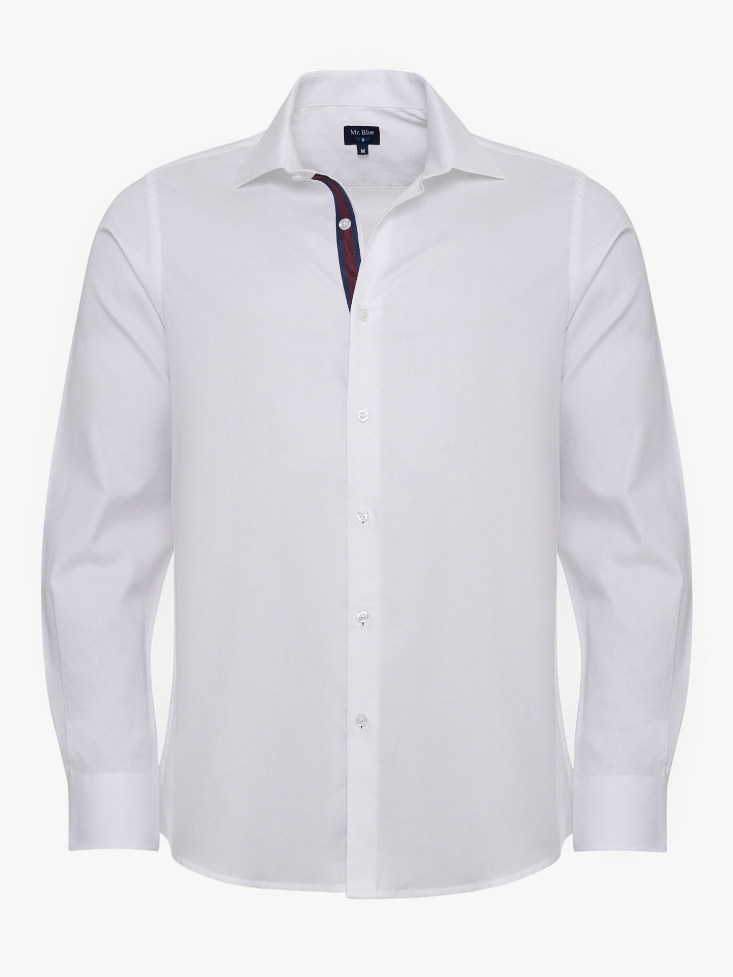 CAMISA ALGODÃO BRANCA MANGA COMPRIDA SLIM FIT MR. BLUE