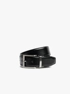 CINTO PELE PRETO REGULAR FIT MR. BLUE