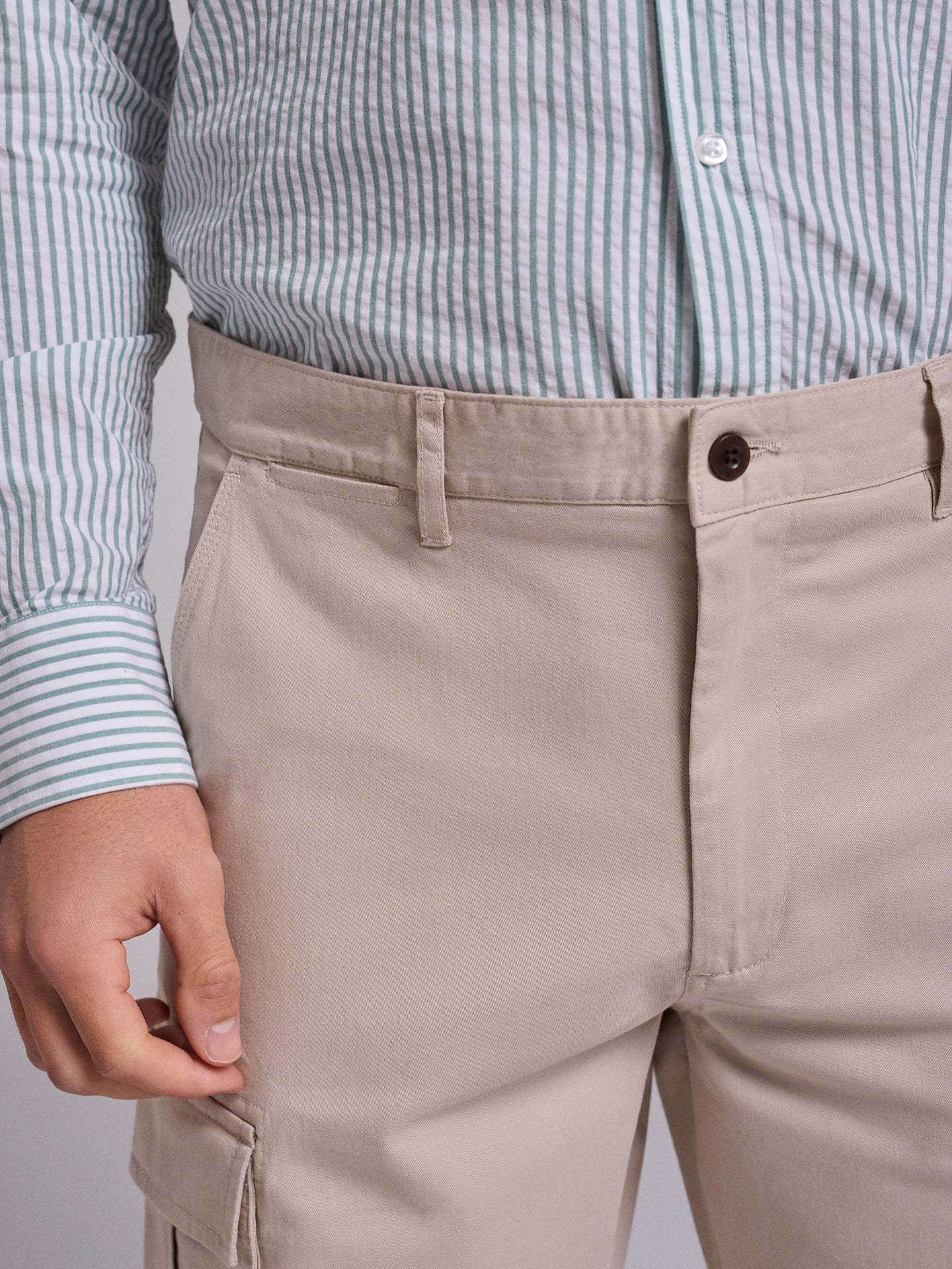 BERMUDA ALGODÃO BEGES REGULAR FIT MR. BLUE