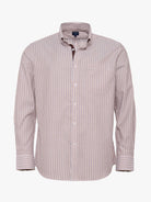 CAMISA ALGODÓN MARRÓN MANGA LARGA REGULAR FIT MR. AZUL
