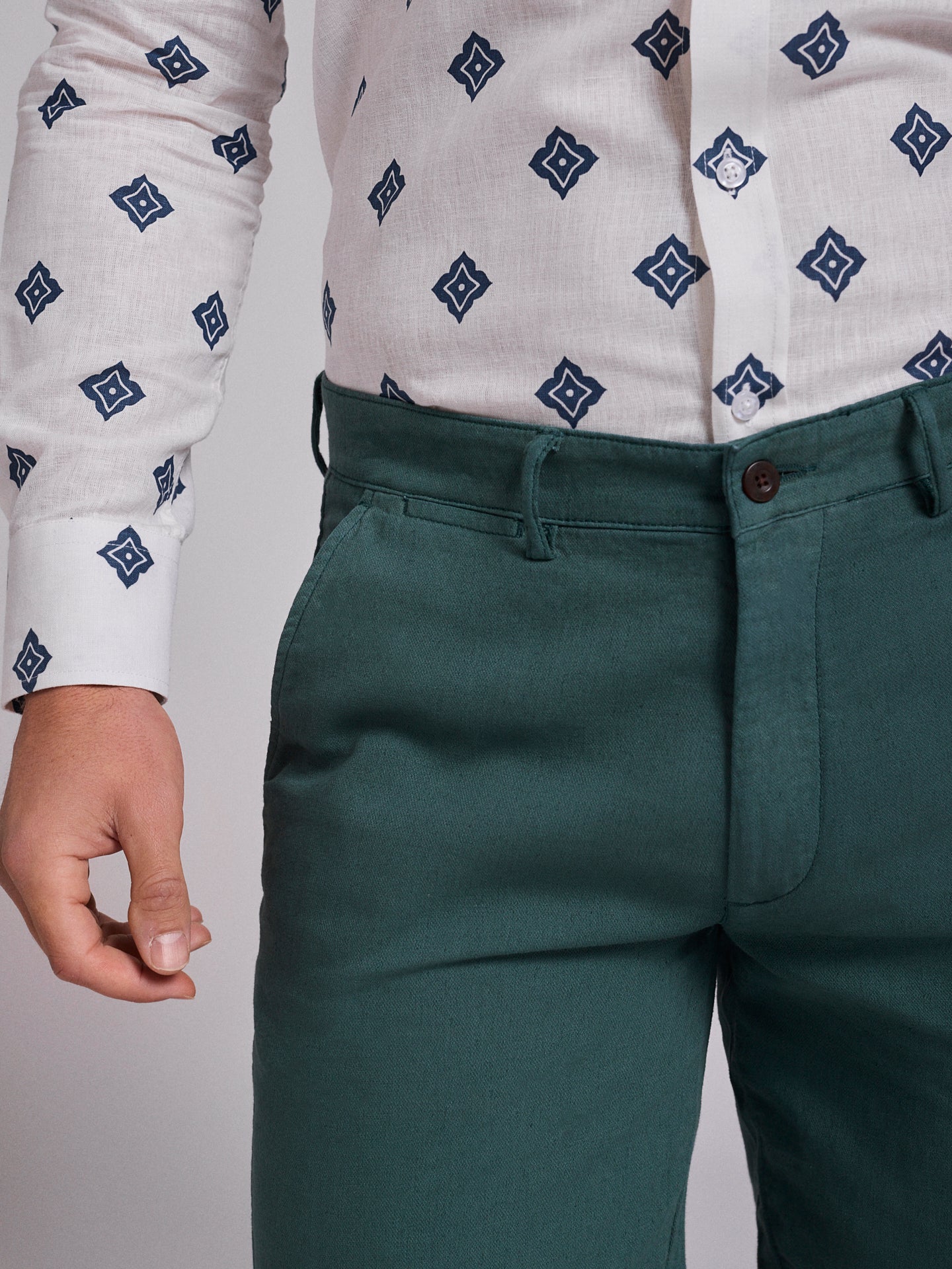 BERMUDA LINHO VERDES REGULAR FIT MR. BLUE