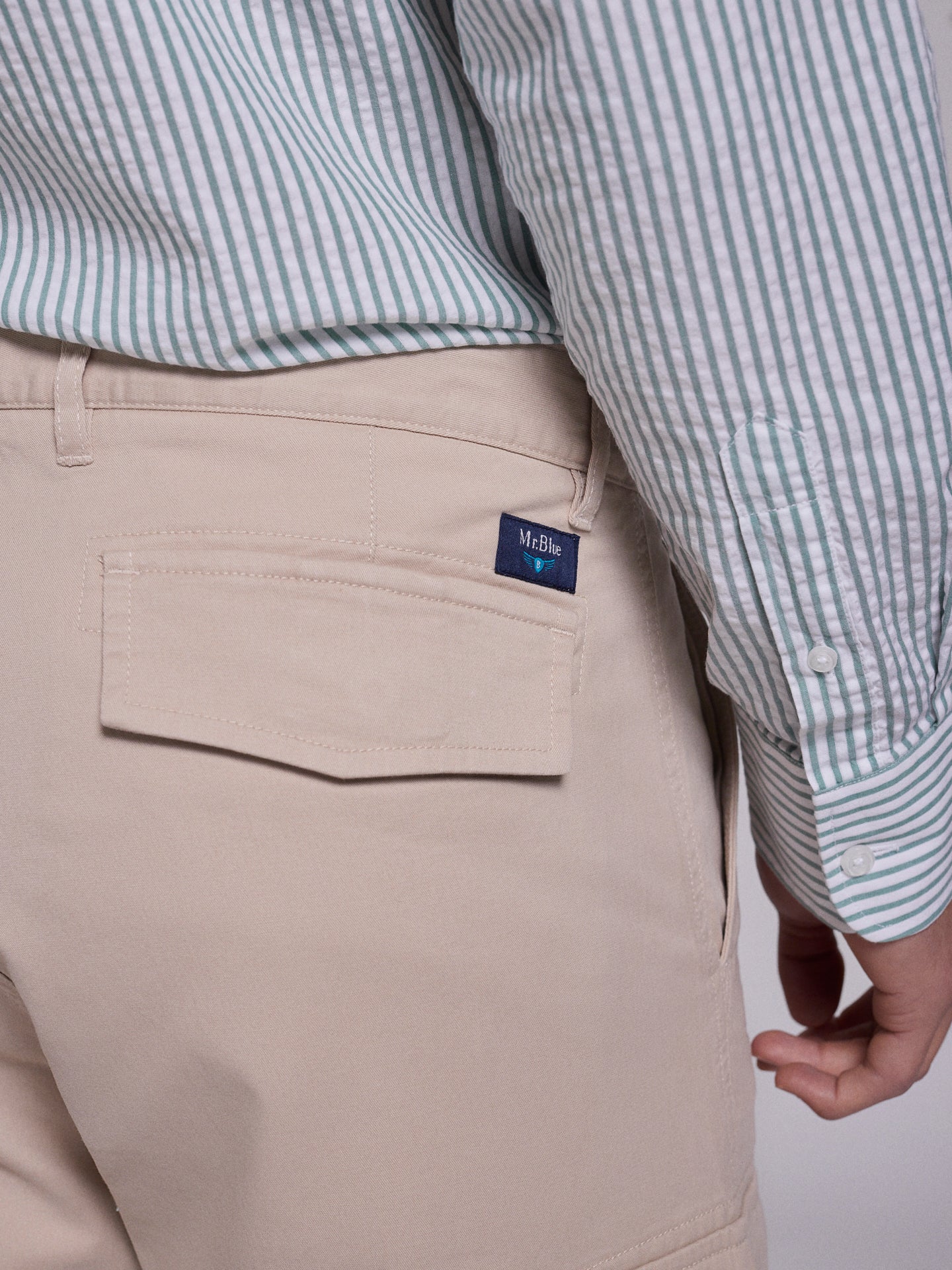 BERMUDA ALGODÃO BEGES REGULAR FIT MR. BLUE