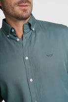 CAMISA TWILL REGULAR FIT VERDE LISA MR. BLUE