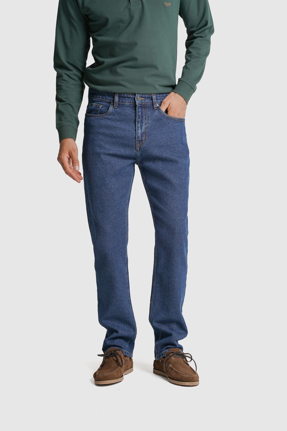 CALÇAS ALGODÃO REGULAR FIT AZUIS LISAS MR. BLUE
